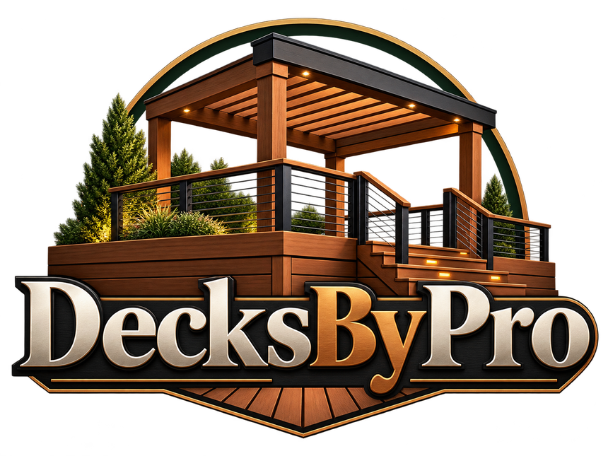 DecksByPro full deck and pergola emblem