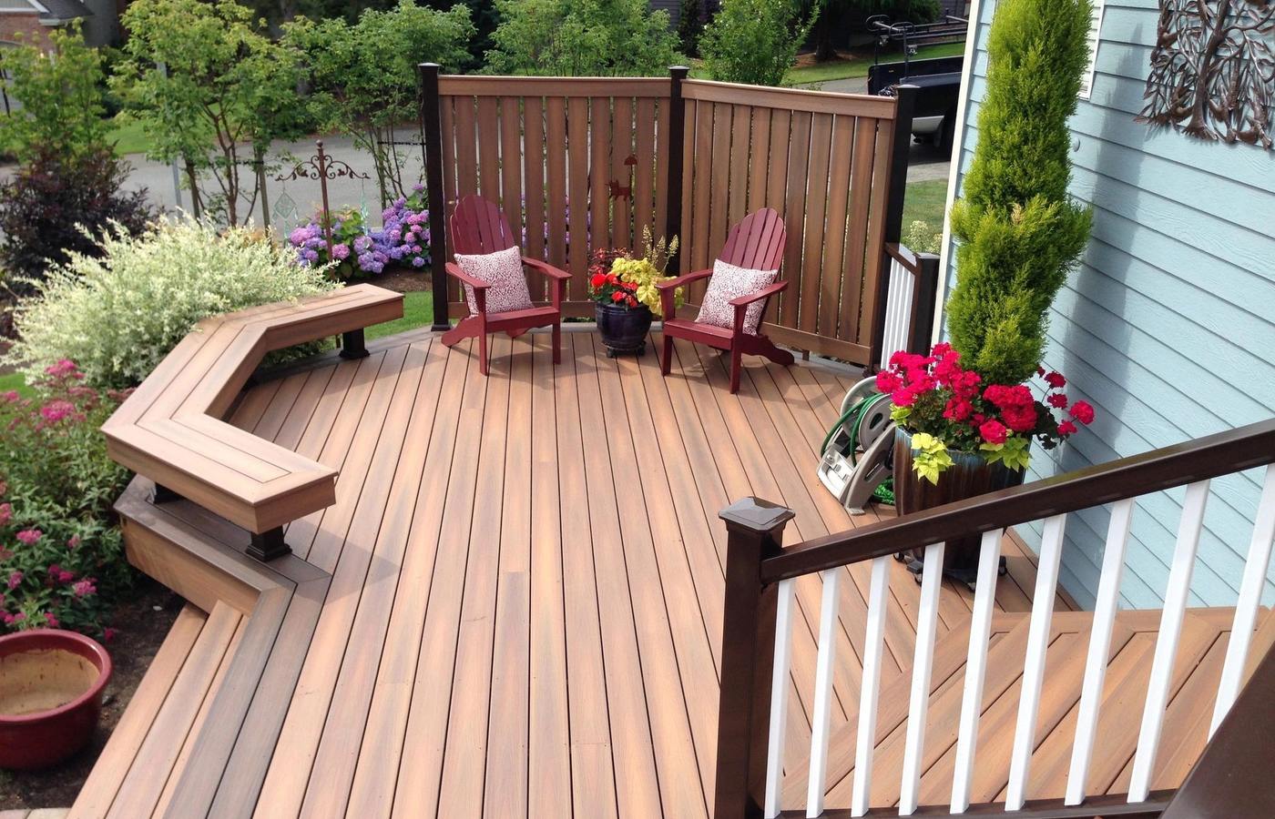 Outdoor garden decking concept