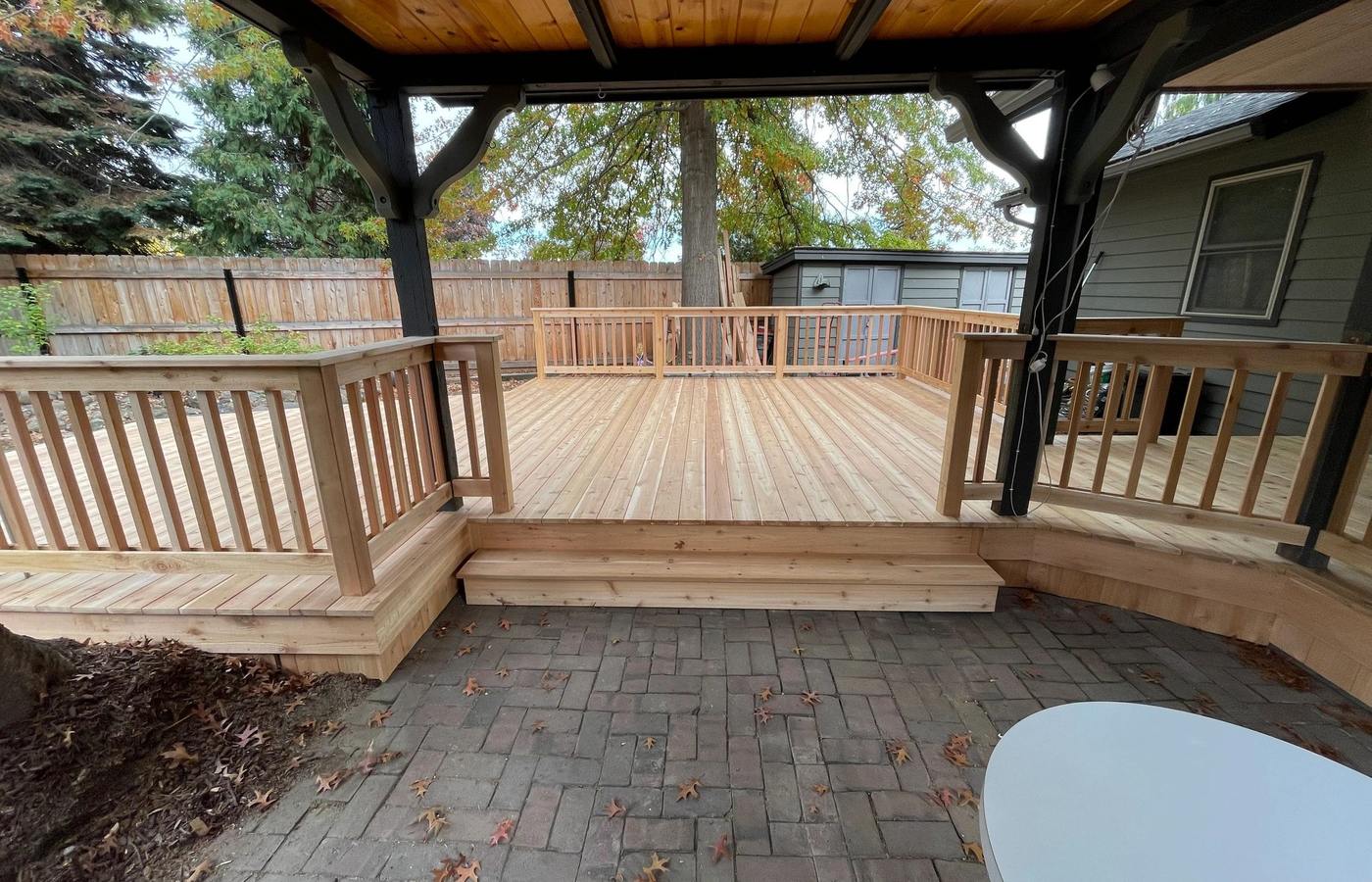 Covered outdoor deck design